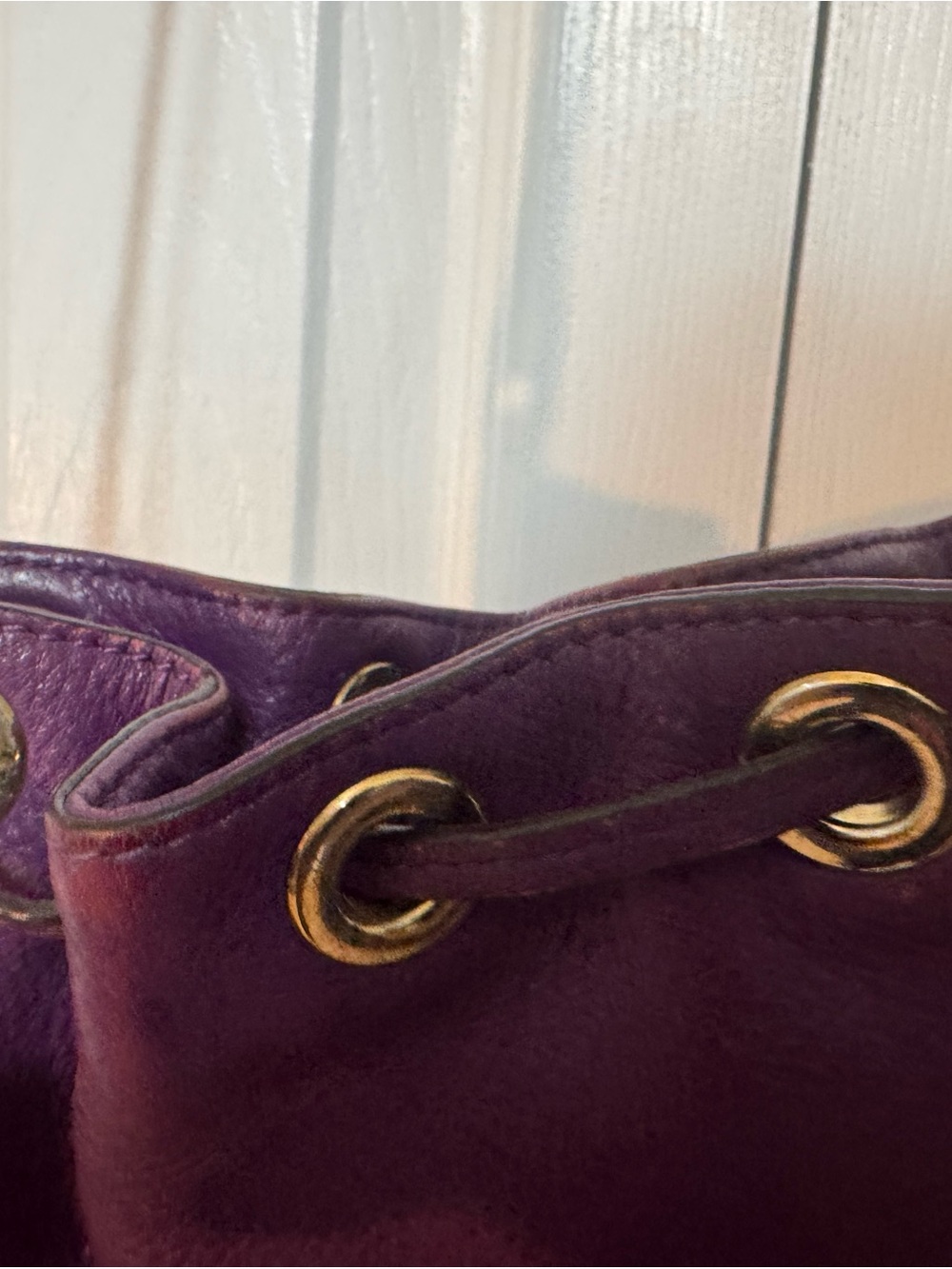Michael Kors Plum Leather Drawstring Crossbody Bag - Picture 7 of 9